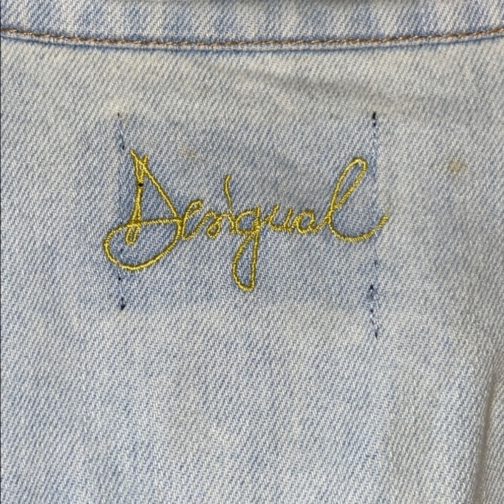 Denim Jacket Yellow Ombré Flowers Desigual - Picture 5 of 6